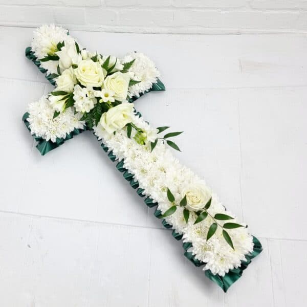 Classic White Cross Ribbon Edge