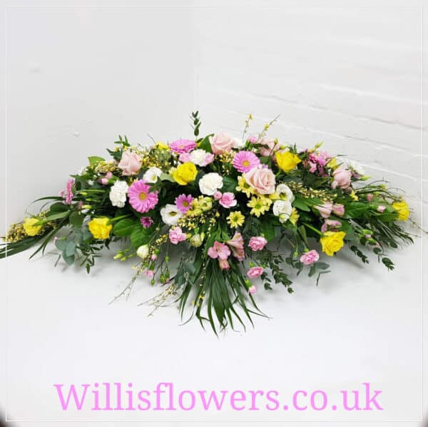 Pink & Yellow Casket Spray