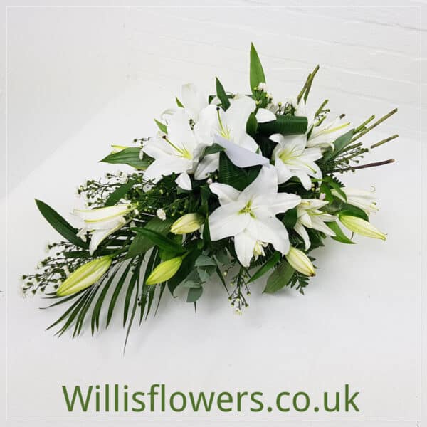White Lily Spray with Stems