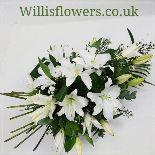 White Lily Spray with Stems - Image 2