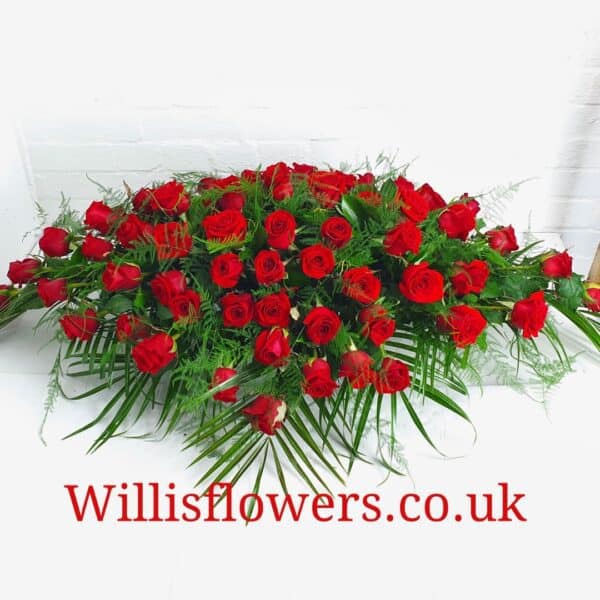 Rose Casket Spray Red