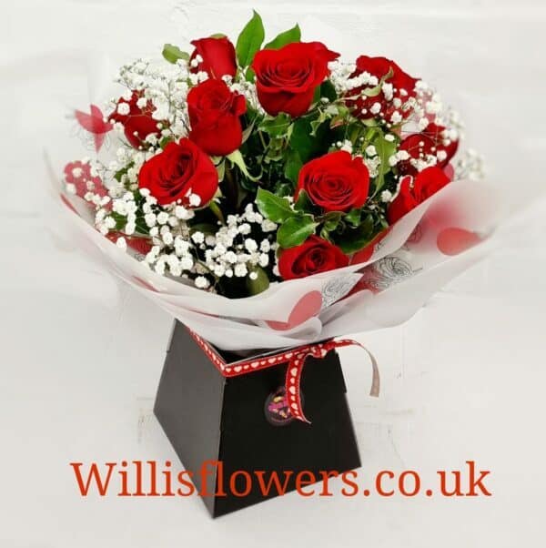 .Heavenly Red Rose Hand-tied